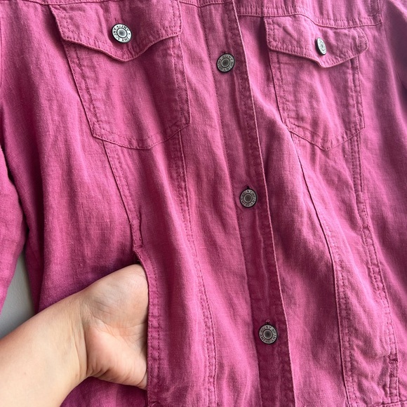 JNY Pink Linen Jacket – Size M – 100% Linen - Picture 6 of 7